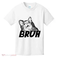 Bruh Shocked Gasp Cat Kids T-Shirt thumb 0
