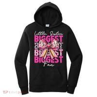 Baseball Sister Girl Coquette Bow Little Sister Biggest Fan Women's Hoodie thumb 0