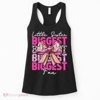 Baseball Sister Girl Coquette Bow Little Sister Biggest Fan Women's Tank Top thumb 0