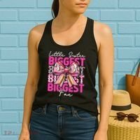 Baseball Sister Girl Coquette Bow Little Sister Biggest Fan Women's Tank Top thumb 2