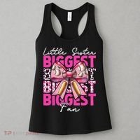 Baseball Sister Girl Coquette Bow Little Sister Biggest Fan Women's Tank Top thumb 3
