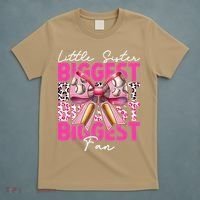 Baseball Sister Girl Coquette Bow Little Sister Biggest Fan T-Shirt thumb 5