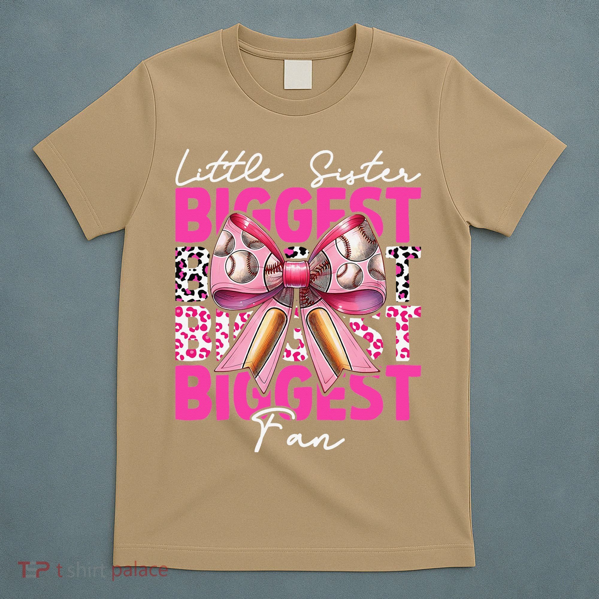 Baseball Sister Girl Coquette Bow Little Sister Biggest Fan T-Shirt