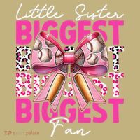 Baseball Sister Girl Coquette Bow Little Sister Biggest Fan Mousepad thumb 1