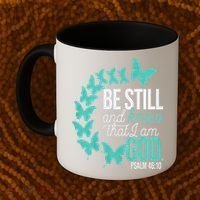 Be Still God Verse Butterfly Arc Christian Faith Coffee Mug thumb 2
