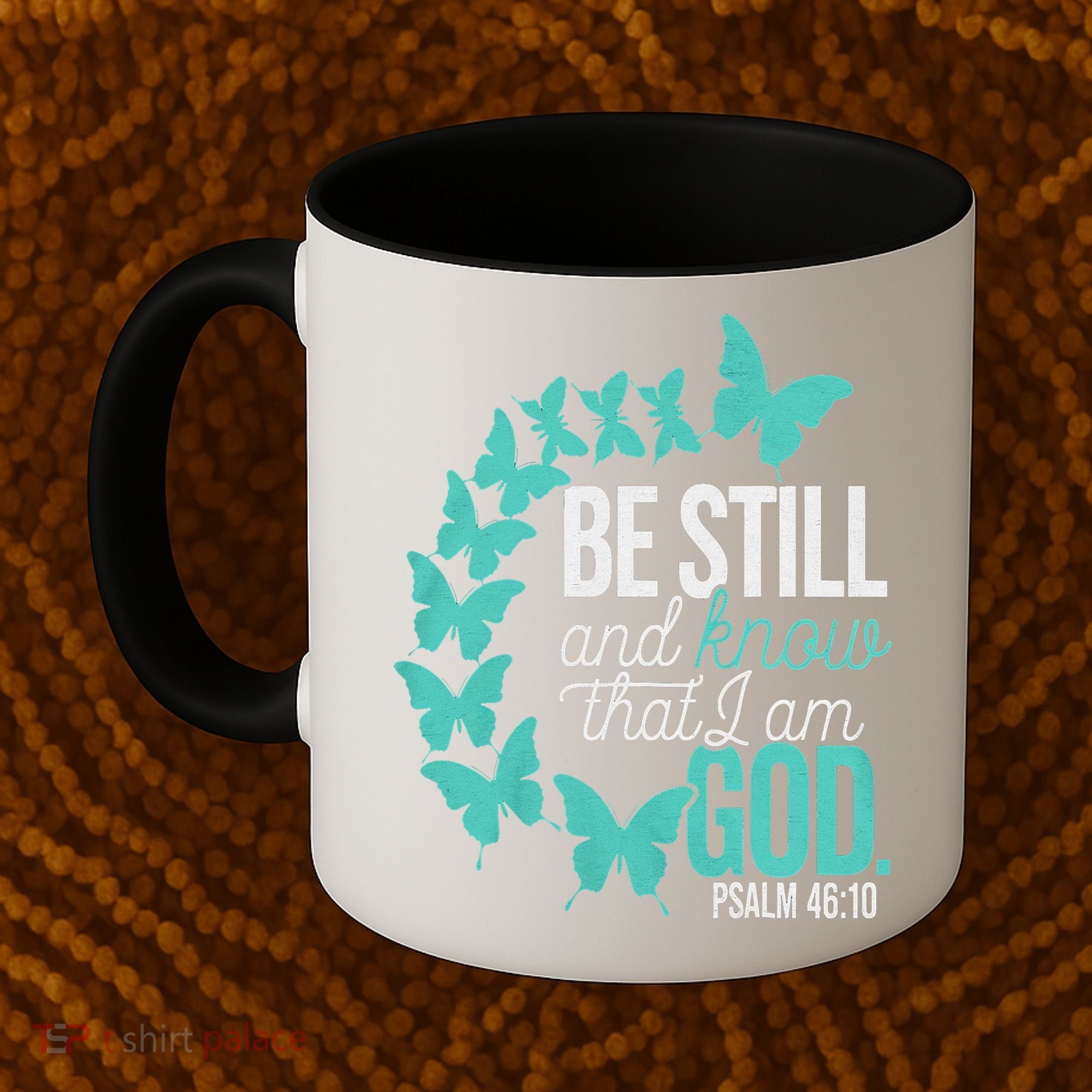 Be Still God Verse Butterfly Arc Christian Faith Coffee Mug