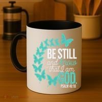 Be Still God Verse Butterfly Arc Christian Faith Coffee Mug thumb 4
