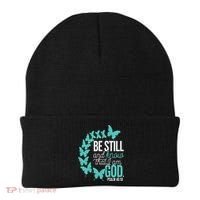 Be Still God Verse Butterfly Arc Christian Faith Beanie thumb 0