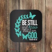 Be Still God Verse Butterfly Arc Christian Faith Coaster thumb 0