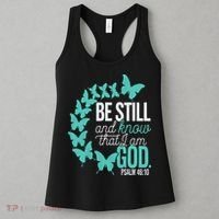Be Still God Verse Butterfly Arc Christian Faith Women's Tank Top thumb 3