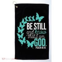 Be Still God Verse Butterfly Arc Christian Faith Golf Towel thumb 0