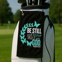 Be Still God Verse Butterfly Arc Christian Faith Golf Towel thumb 2