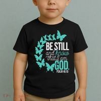 Be Still God Verse Butterfly Arc Christian Faith Toddler T-Shirt thumb 2