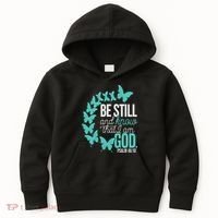 Be Still God Verse Butterfly Arc Christian Faith Kids Hoodie thumb 0