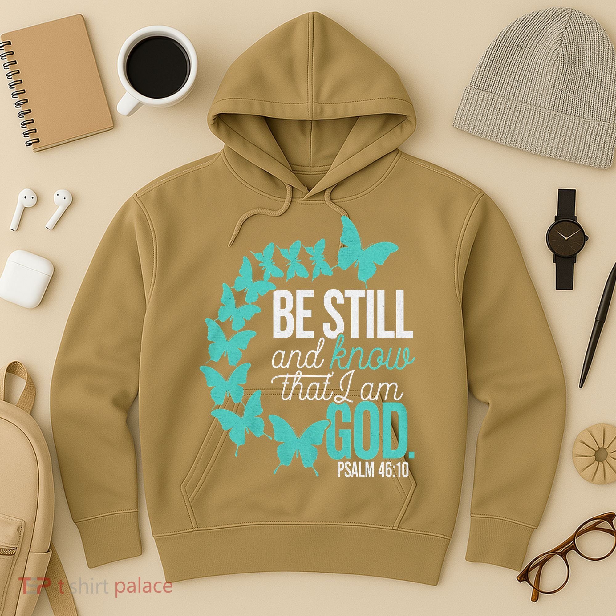 Be Still God Verse Butterfly Arc Christian Faith Hoodie