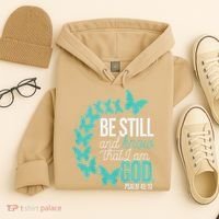 Be Still God Verse Butterfly Arc Christian Faith Hoodie thumb 4