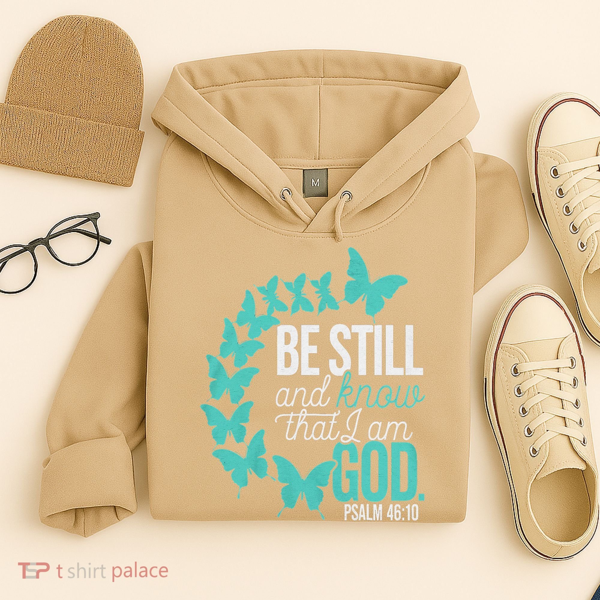 Be Still God Verse Butterfly Arc Christian Faith Hoodie