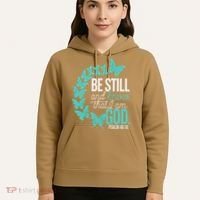 Be Still God Verse Butterfly Arc Christian Faith Hoodie thumb 5