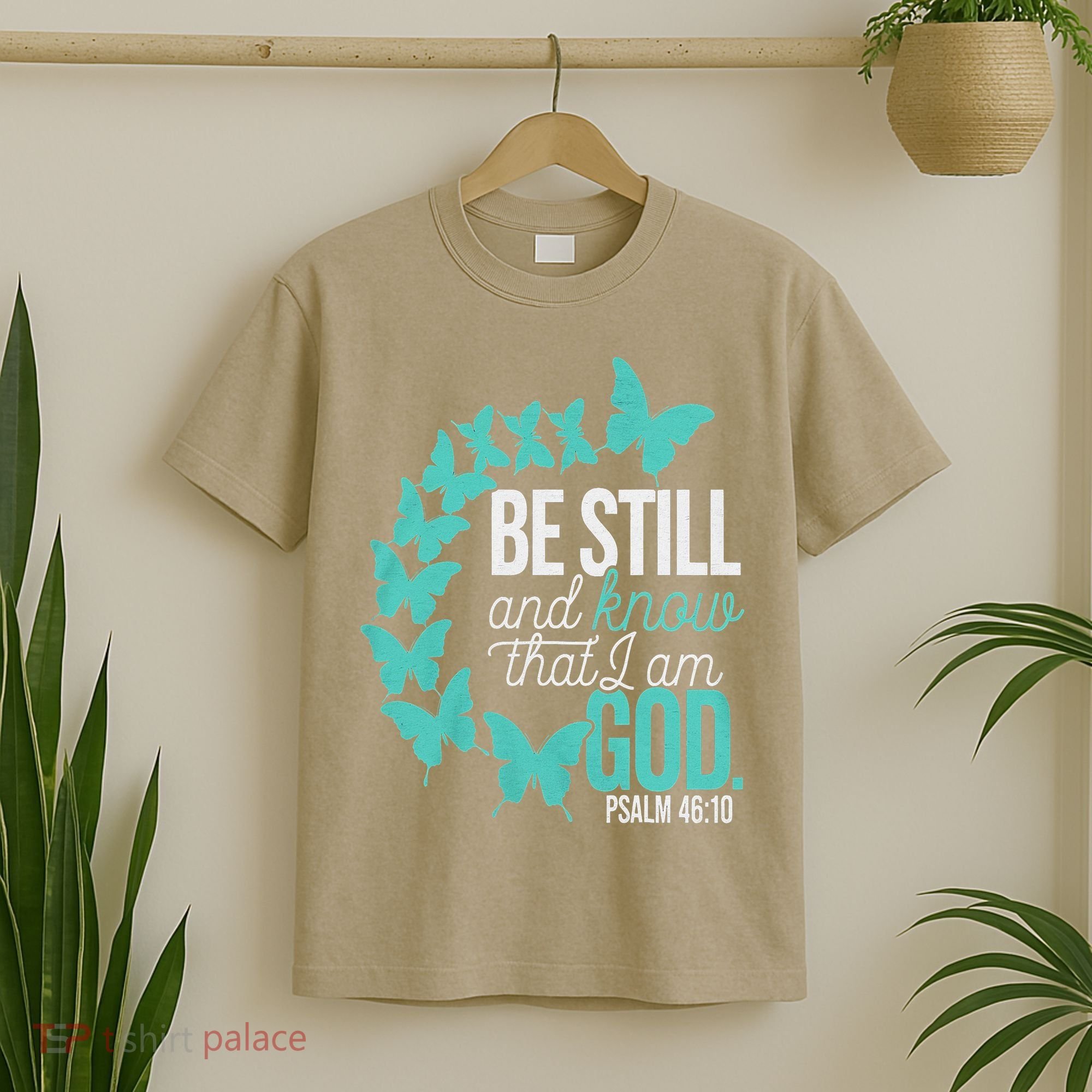Be Still God Verse Butterfly Arc Christian Faith T-Shirt