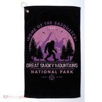 Bigfoot Sasquatch Great Smoky Mountains National Park Golf Towel thumb 0
