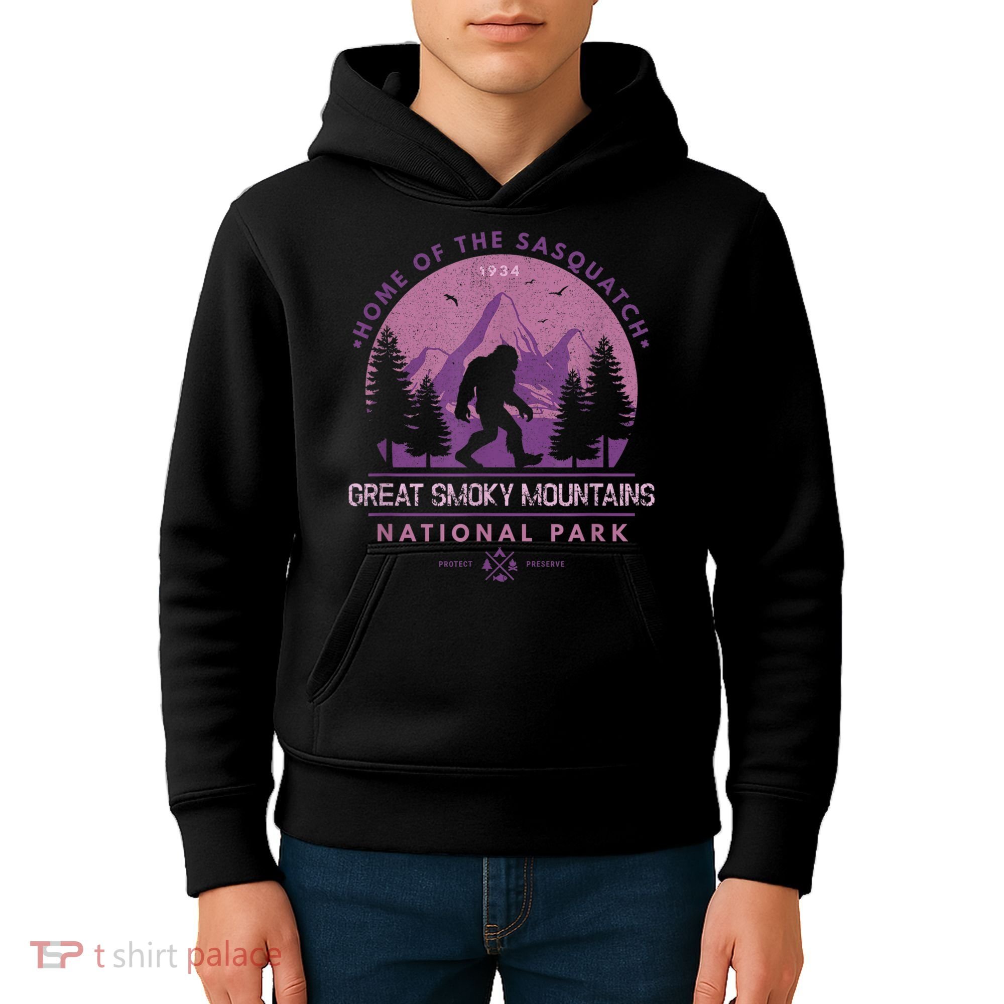 Bigfoot Sasquatch Great Smoky Mountains National Park Kids Hoodie