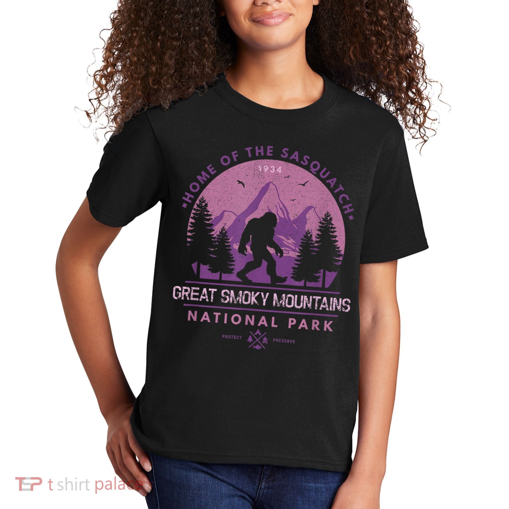 Bigfoot Sasquatch Great Smoky Mountains National Park Kids T-Shirt