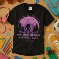 Bigfoot Sasquatch Great Smoky Mountains National Park Kids T-Shirt thumb 3