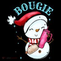 Bougie Snowman Holding A Tumbler Stripe Pom Pom Beanie thumb 2