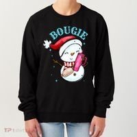 Bougie Snowman Holding A Tumbler Women's Sweatshirt thumb 0