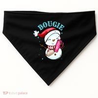Bougie Snowman Holding A Tumbler USA-Made Doggie Bandana thumb 0