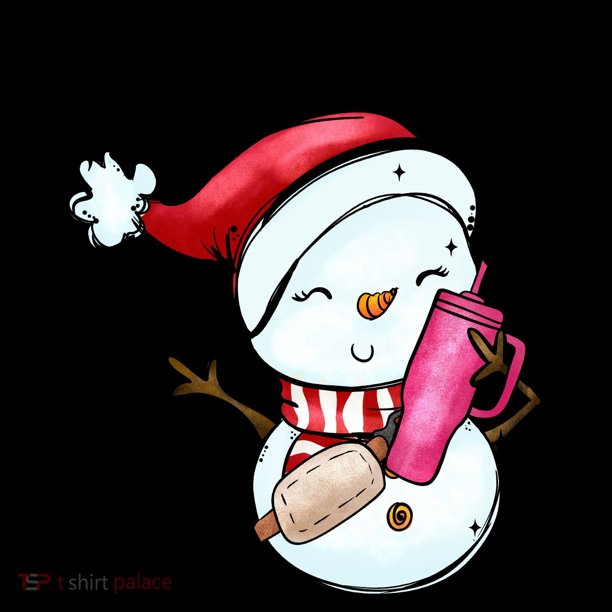 Bougie Snowman Holding A Tumbler Coffee Mug