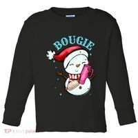 Bougie Snowman Holding A Tumbler Toddler Long Sleeve Shirt thumb 0
