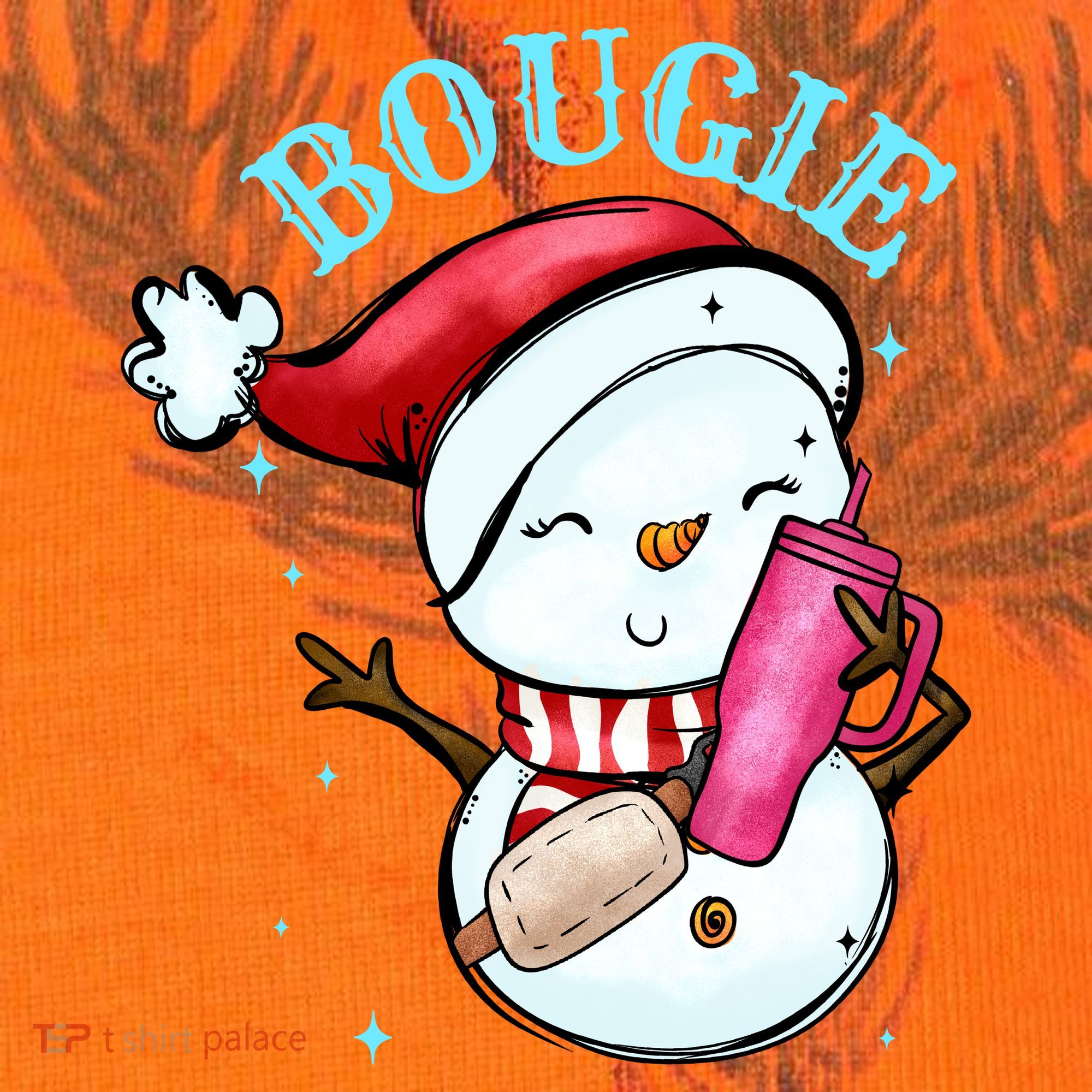 Bougie Snowman Holding A Tumbler Kati Licensed 12" Camo Cuffed Beanie