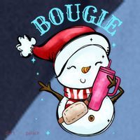 Bougie Snowman Holding A Tumbler Raglan Baseball Sleeve Shirt thumb 2