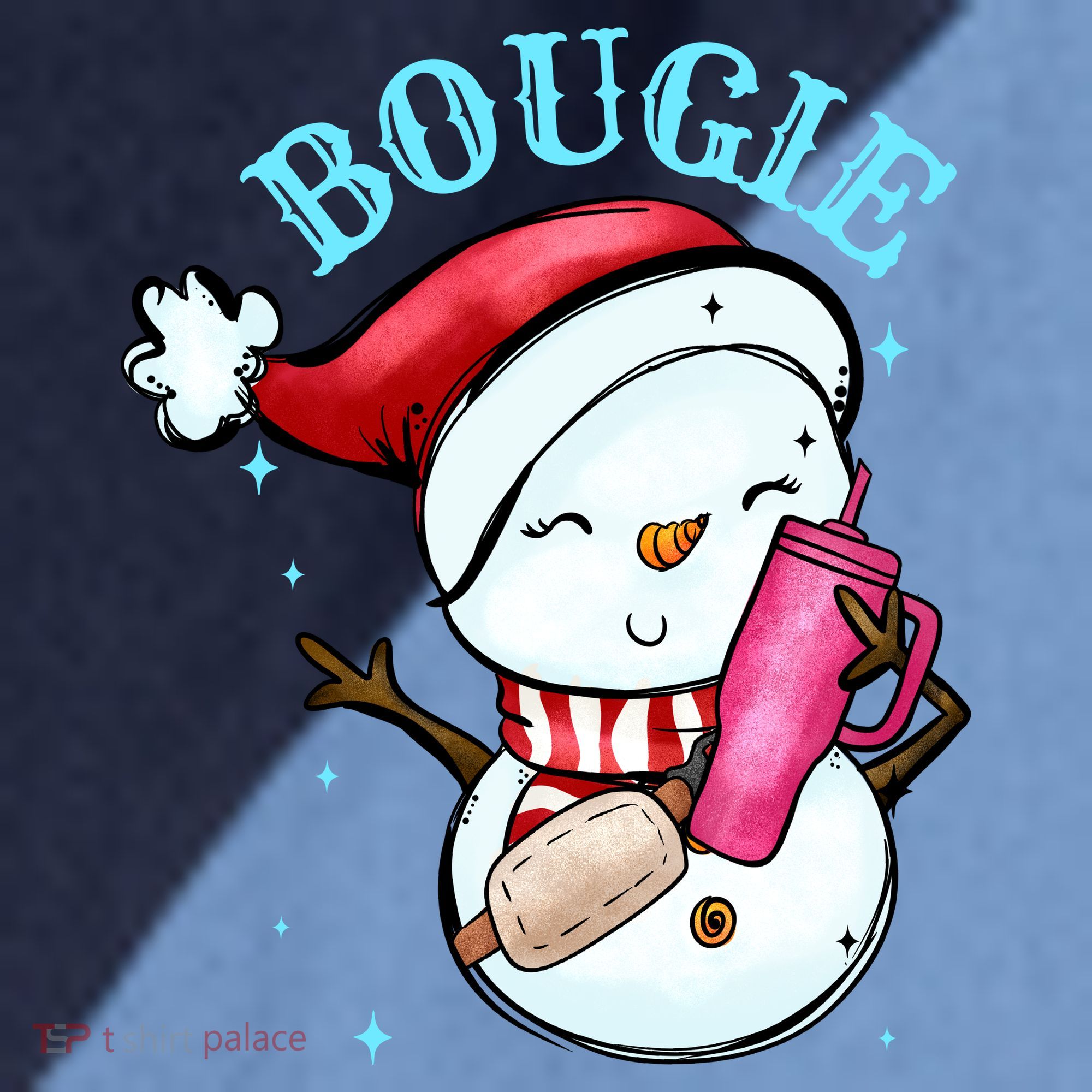 Bougie Snowman Holding A Tumbler Raglan Baseball Sleeve Shirt