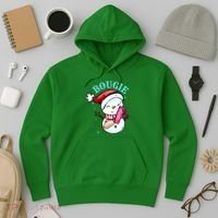 Bougie Snowman Holding A Tumbler Hoodie thumb 3