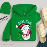 Bougie Snowman Holding A Tumbler Hoodie thumb 4