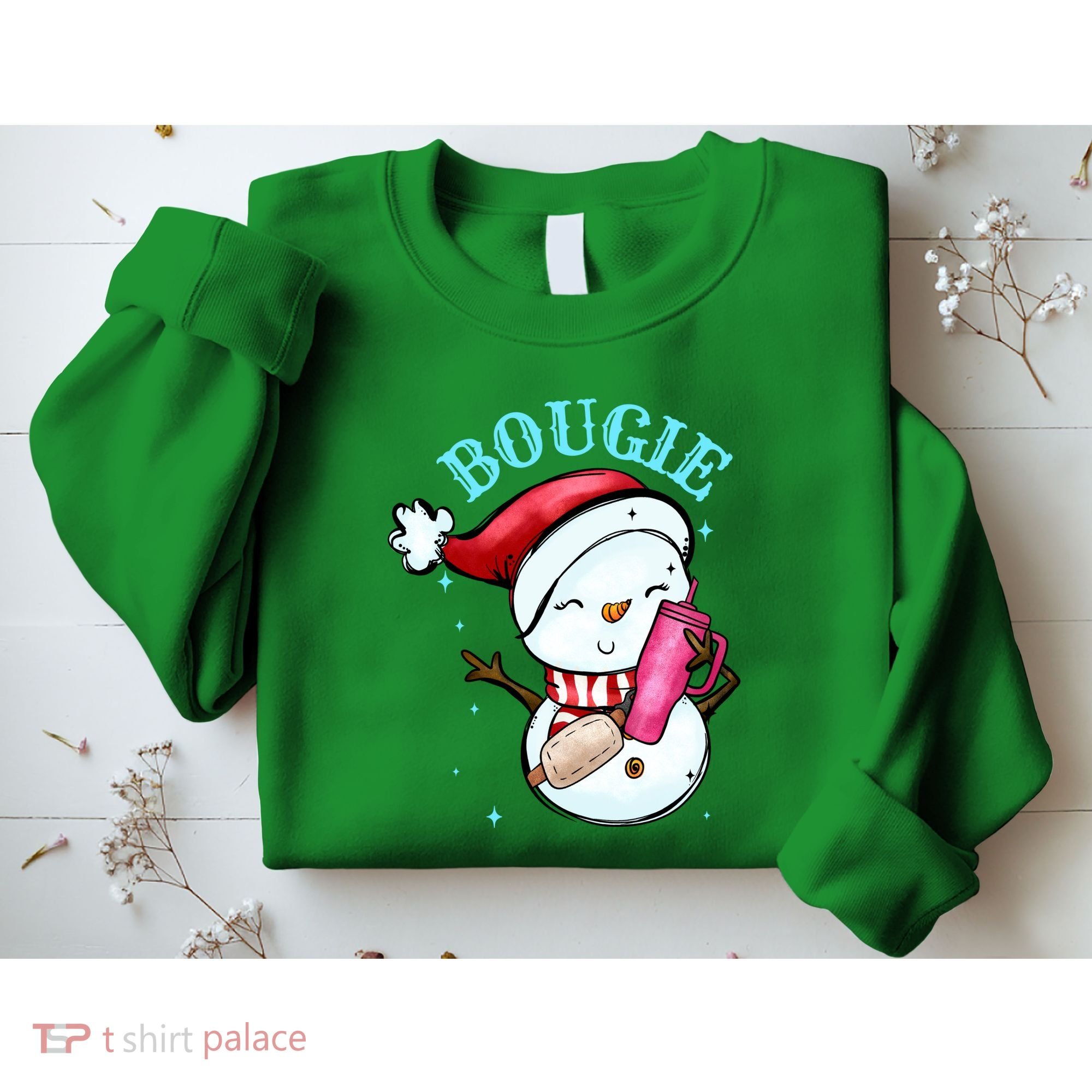 Bougie Snowman Holding A Tumbler Sweatshirt