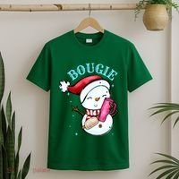 Bougie Snowman Holding A Tumbler T-Shirt thumb 2