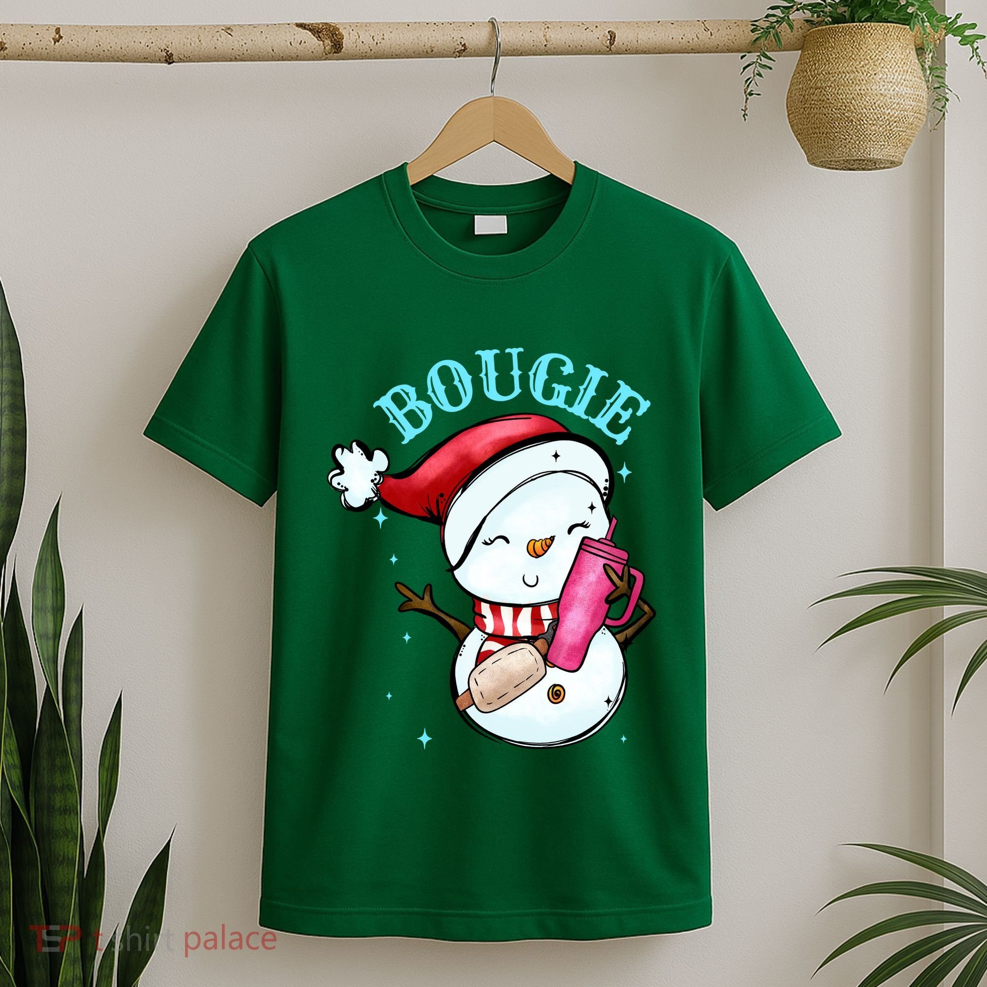 Bougie Snowman Holding A Tumbler T-Shirt