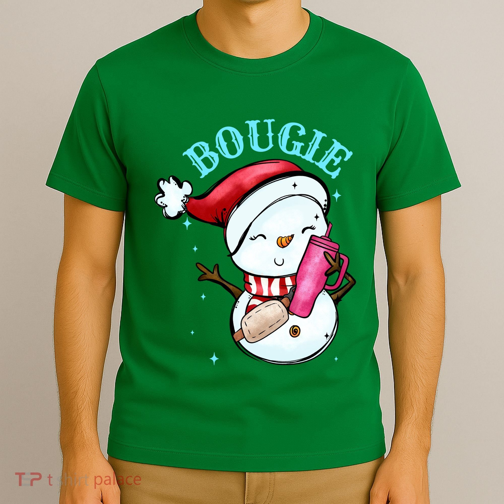 Bougie Snowman Holding A Tumbler T-Shirt