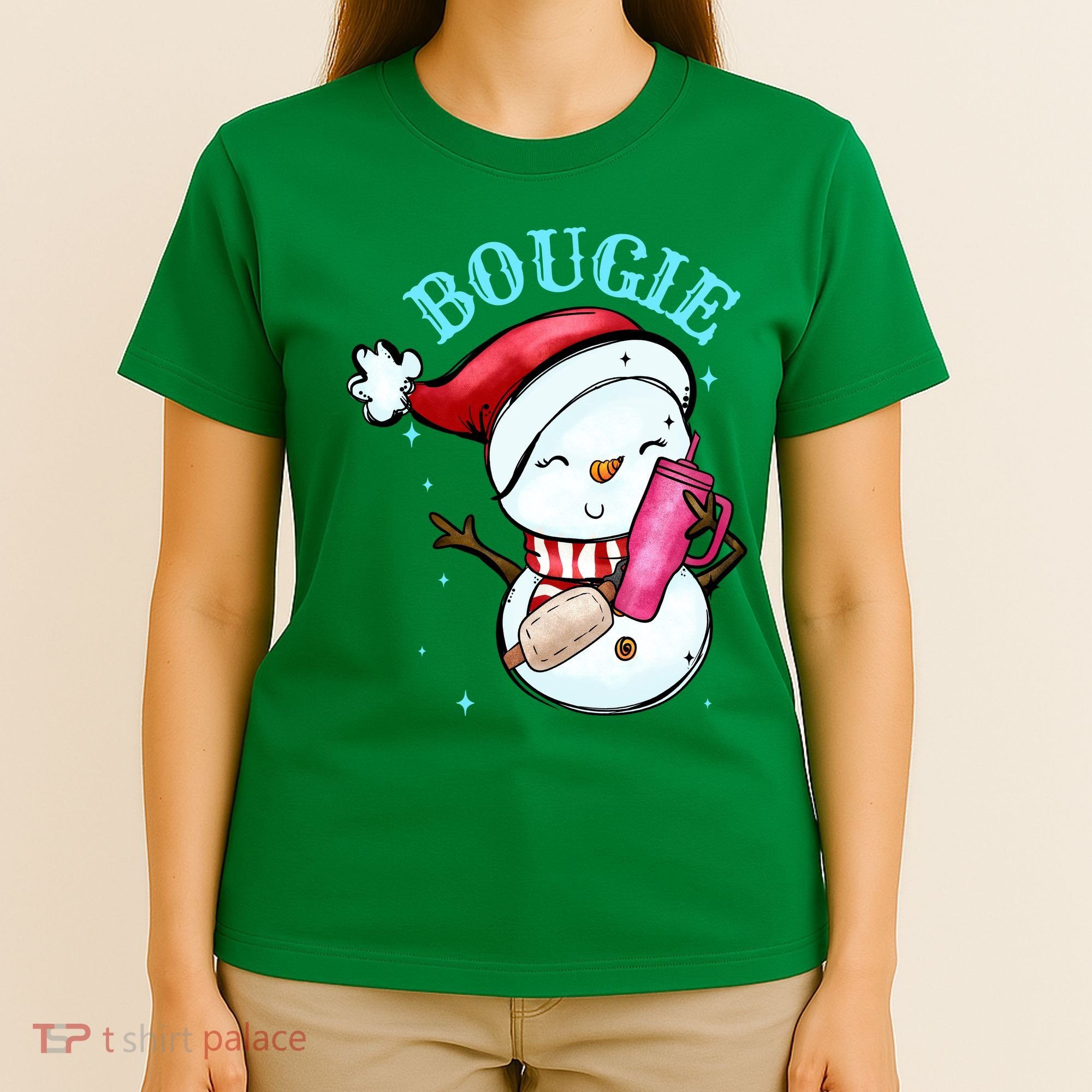 Bougie Snowman Holding A Tumbler T-Shirt