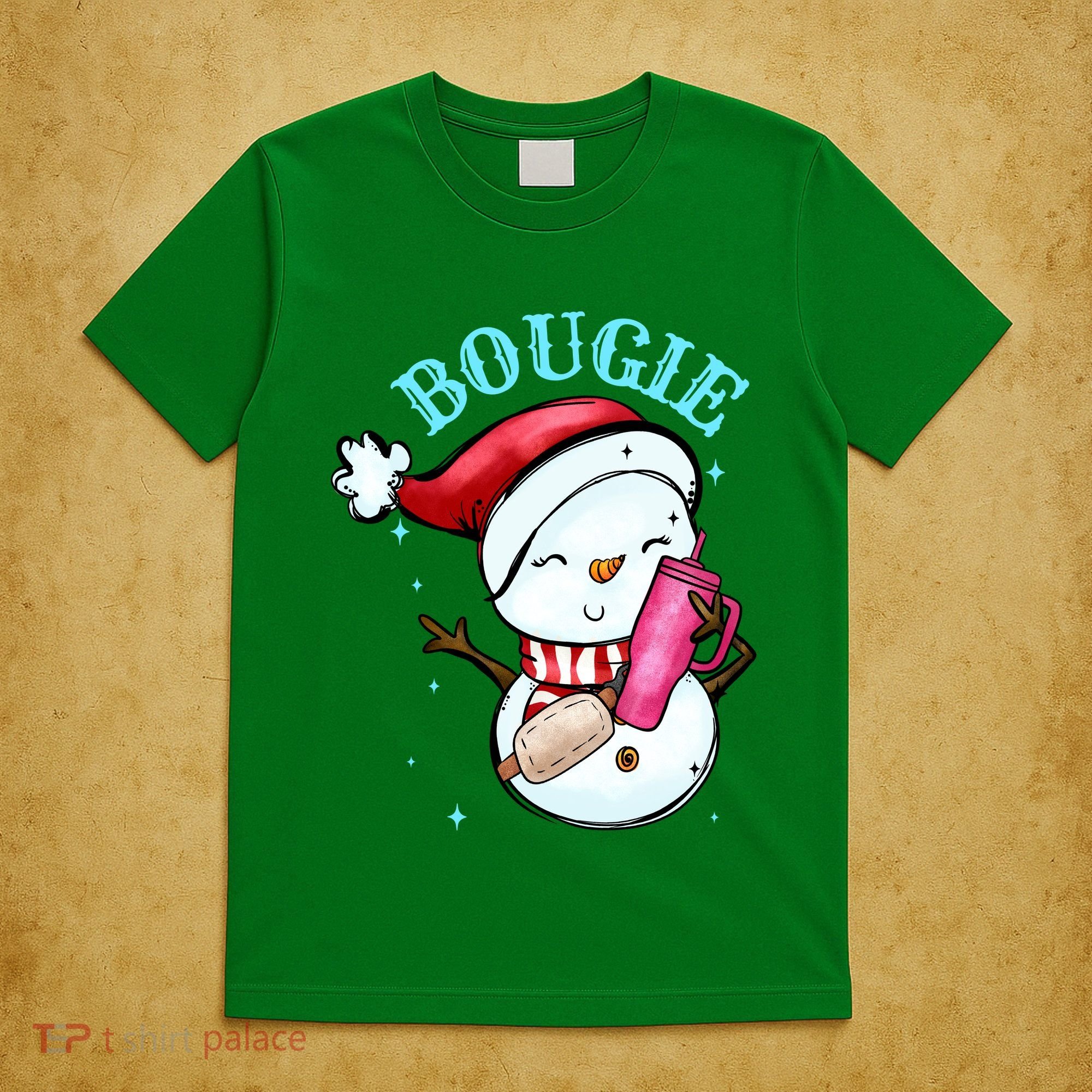 Bougie Snowman Holding A Tumbler T-Shirt