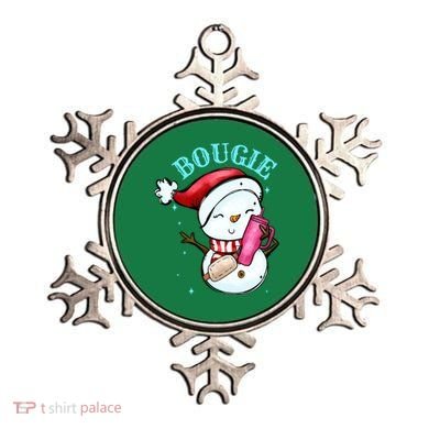 Bougie Snowman Holding A Tumbler Ornament