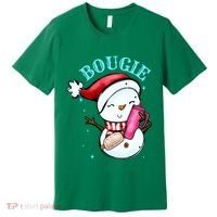 Bougie Snowman Holding A Tumbler Premium T-Shirt thumb 0