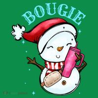 Bougie Snowman Holding A Tumbler Tie-Dye T-Shirt thumb 2
