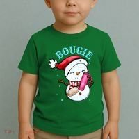 Bougie Snowman Holding A Tumbler Toddler T-Shirt thumb 2