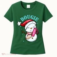 Bougie Snowman Holding A Tumbler Women's T-Shirt thumb 0