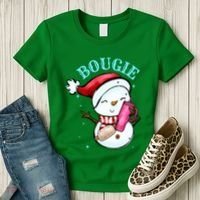 Bougie Snowman Holding A Tumbler Women's T-Shirt thumb 3