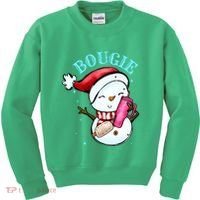 Bougie Snowman Holding A Tumbler Kids Sweatshirt thumb 0